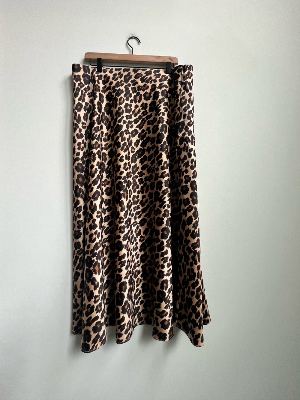 Talbots Satin Maxi Skirt OPULENT OCELOT Leopard Animal Print 16 Elegant Luxury - Picture 4 of 12